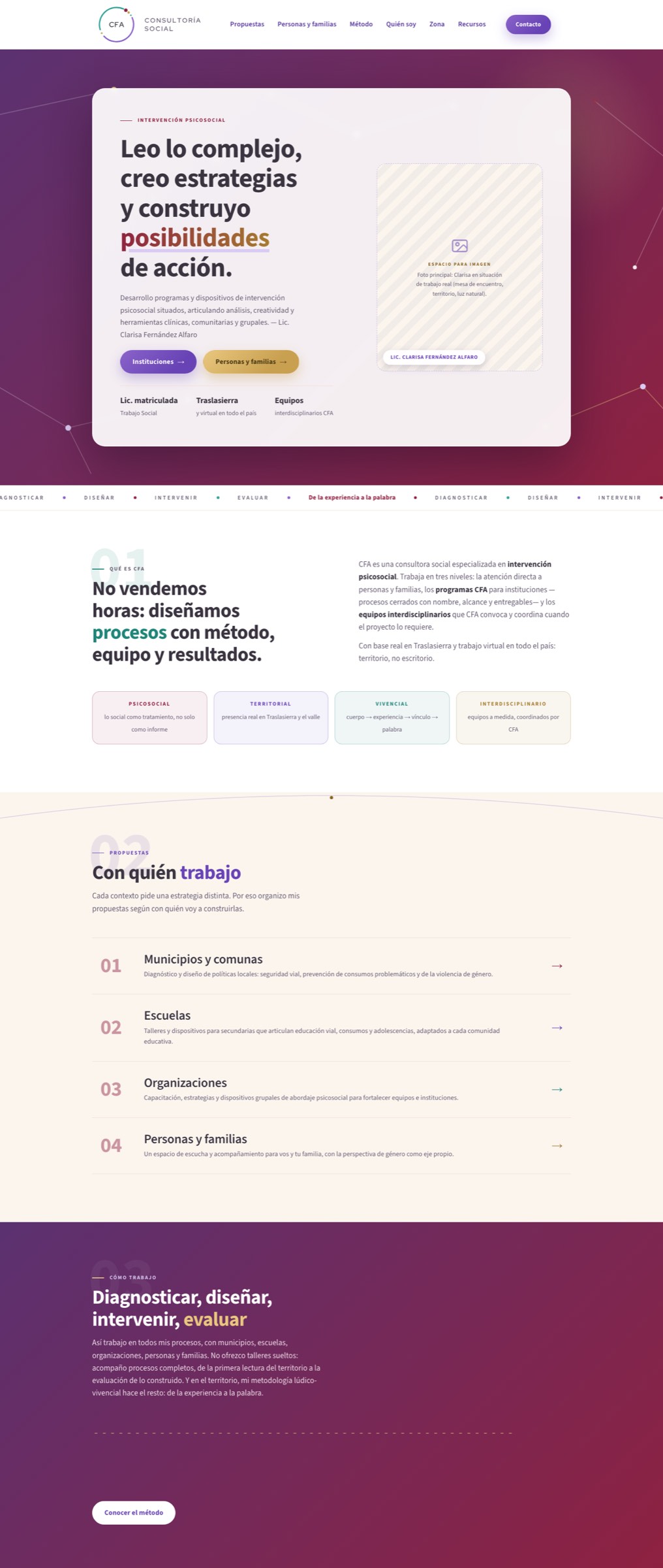 Sitio de CFA Consultoría Social