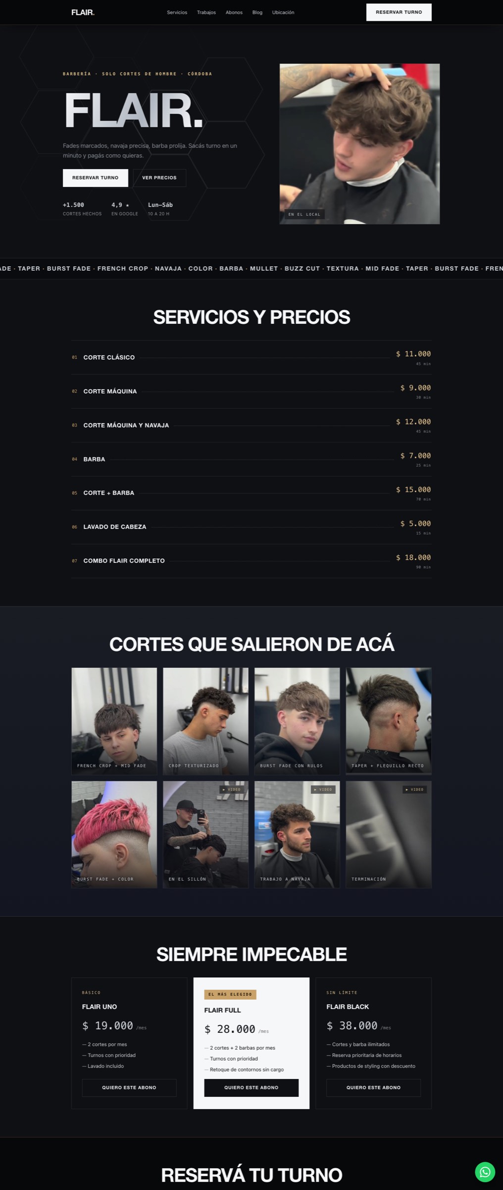 Sitio de FLAIR. Barbería