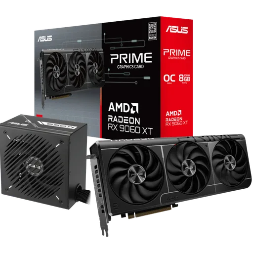 Combo ASUS Placa de video RX 9060 XT 8GB Prime + Fuente ASUS Prime 650W