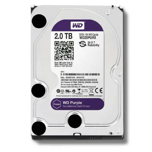 Disco Duro HDD 2TB Western Digital WD SATA III Purple 2TB