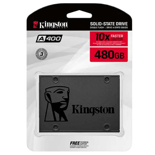 Disco sólido SSD Kingston A400 480GB SATA III 2.5" 500MB/s