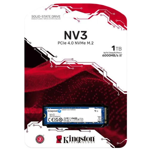 Disco sólido SSD Kingston NV3 1TB M.2 NVMe PCIe 4.0 6000MB/s
