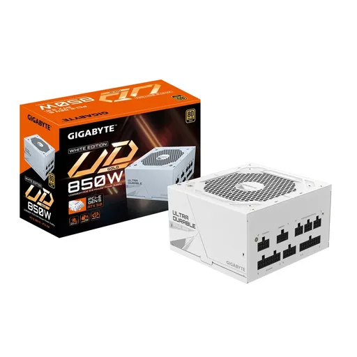 Fuente Gigabyte 850W 80 Plus Gold Modular UD850GM PG5W PCIe 5.0 White