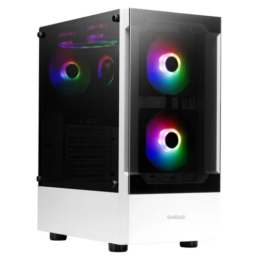Gabinete Gamdias Talos E3 TG C/Coolers x3 Vidrio Templado White
