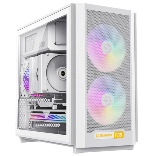 Gabinete GameMax F36 C/Coolers x3 ARGB White