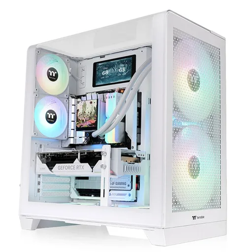 Gabinete Thermaltake View 390 Air Curvo TG C/Coolers x2 ARGB Vidrio Templado White