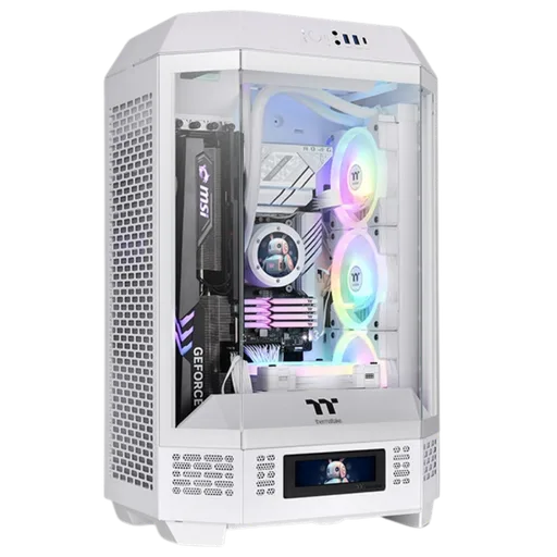 Gabinete Thermaltake The Tower 300 TG C/Coolers x2 Vidrio Templado Snow White