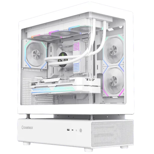 Gabinete GameMax N80 TG C/Coolers x6 Vidrio Templado White