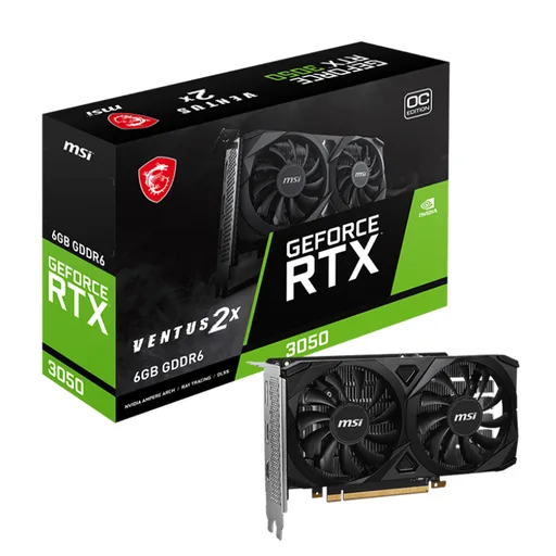 Placa de Video MSI NVIDIA GeForce RTX 3050 6GB Ventus 2X OC