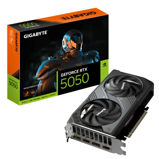 Placa de Video Gigabyte NVIDIA GeForce RTX 5050 8GB Windforce OC