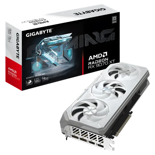 Placa de Video Gigabyte AMD Radeon RX 9070 XT 16GB Gaming OC ICE
