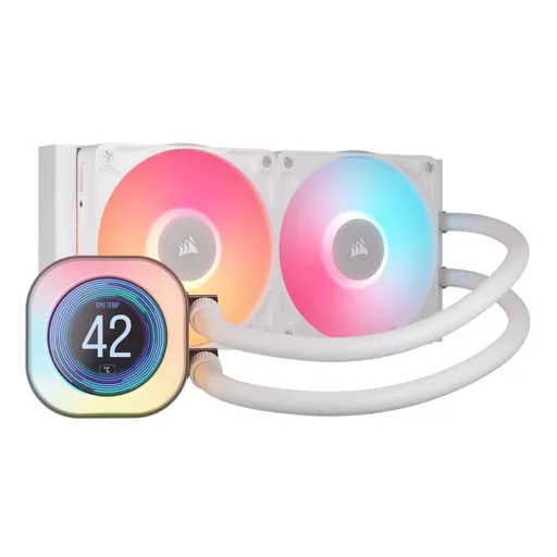 Water Cooler Corsair iCUE Link Titan 240 RX LCD 2X 240MM White