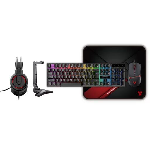 Gaming Kit Fantech P51 5 en 1 TEC+MOU+PAD+AUR+Stand Black ENG