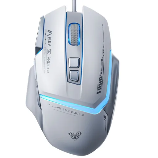 Mouse AULA S12 Pro 12800 DPI White/Gary RGB