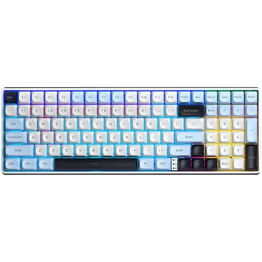 Teclado Mecánico AULA S100 Pro Brown Switch Español Wireless Blue Light Purple RGB