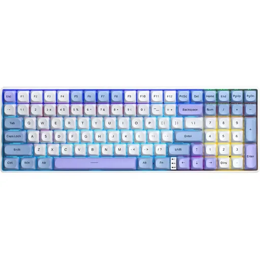 Teclado Mecánico AULA S100 Pro Red Switch Español Wireless White Blue Purple RGB
