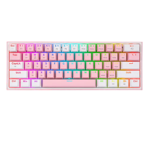 Teclado Mecánico Redragon K616 Fizz Pro Español Wireless Pink / White RGB