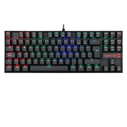 Teclado Mecánico Redragon K552 Kumara Red DP Red Switch Español Negro RGB