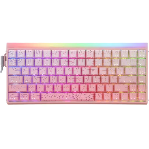 Teclado Magnético AULA Hero 84 He Pink Switch Pink RGB