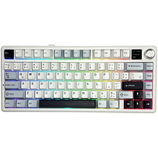 Teclado Mecánico AULA F75 Max Blue White Dark Reaper Switch Wireless Blue White Dark Purple RGB