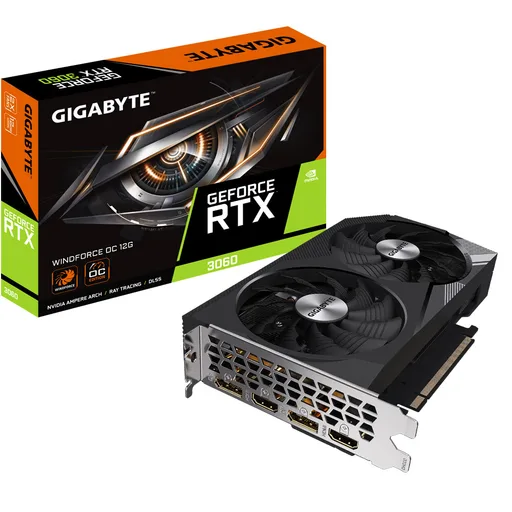 Placa de Video Gigabyte Geforce RTX 3060 Windforce OC 12GB