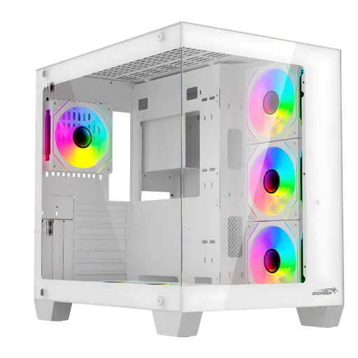 Gabinete Sentey Bearer Pro TG C/Coolers x7 ARGB Vidrio Templado White