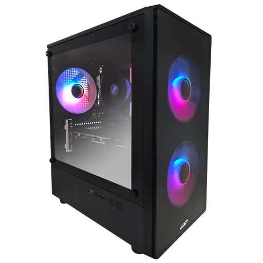 Gabinete Sentey T5 TG C/Coolers x3 ARGB Vidrio Templado