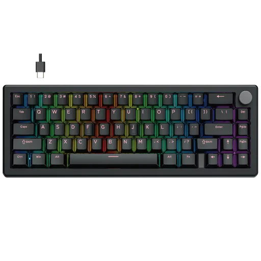 Teclado Mecánico Fantech Atom X66 Ice Apricot Switch Black ARGB
