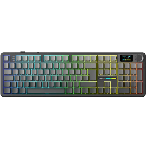 Teclado AULA F108 Pro Rain Switch Español Wireless Degrade Grey RGB