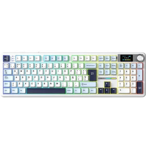 Teclado AULA F108 Pro Reaper Switch Español Wireless Light Blue/White/Black/Purple RGB