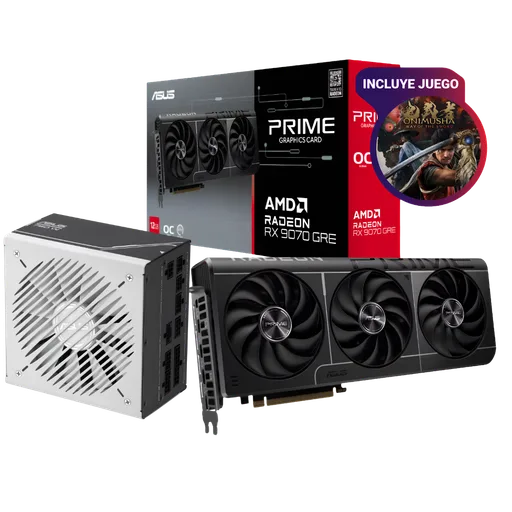 Combo Actualización ASUS AMD Radeon RX 9070 GRE 12GB Prime + Fuente ASUS 750W