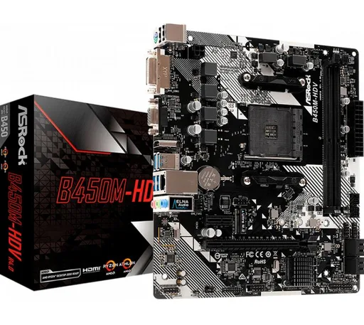 Mother ASRock B450M-HDV 4.0 AM4 HDMI M.2