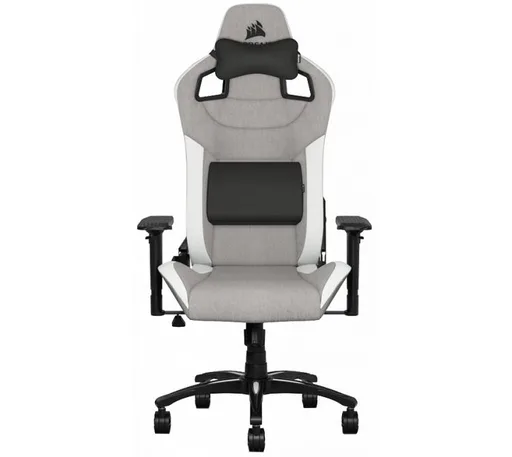Silla Gamer Corsair T3 Rush Fabric Gris/Blanco 4D (Peso MAX. 120kg)