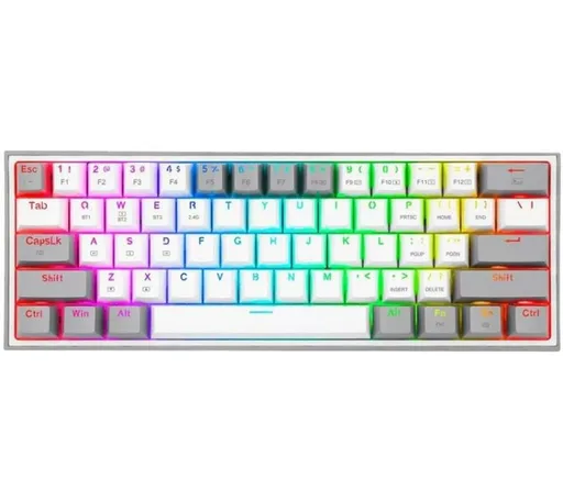 Teclado Mecánico Redragon Fizz Pro K616 Wireless 2.4GHz Bluetooth 5.0 RGB 60% White/gray