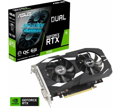 Placa de Video ASUS Dual GeForce RTX 3050 6GB GDDR6 OC