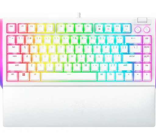 Teclado Mecánico Razer BlackWidow V4 75% 3Gen Tactile Orange Switch 8000Hz White RGB Chroma