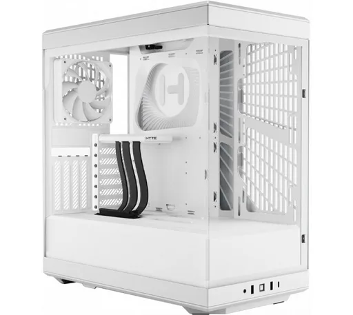 Gabinete HYTE Y40 Snow White Vidrio Templado 2x120mm Fans Vertical GPU Mount Inc. Cable Riser PCIe 4x16 USB-C 3.2