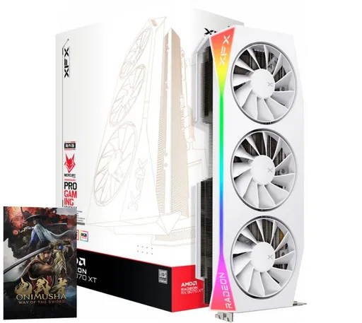 Placa de Video XFX Radeon RX 9070 XT 16GB GDDR6 Mercury OC White Gaming Edition RGB