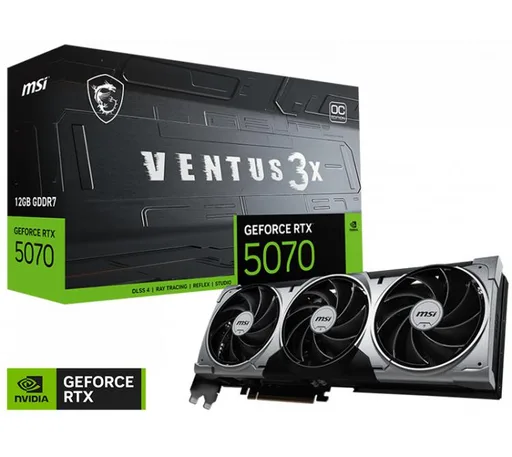 Placa de Video MSI GeForce RTX 5070 12GB GDDR7 Ventus 3X OC