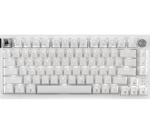 Teclado Mecánico Corsair K65 PLUS 75% Wireless 2.4GHz Bluetooth 1ms Switch MLX Red Frost White RGB 266Hs