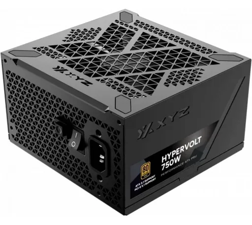 Fuente XYZ 750W 80 Plus Gold ATX 3.1 PCIe 5.1 Full Modular Hypervolt Black