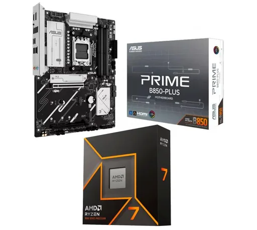 Kit Mother ASUS Prime B850-PLUS + Procesador AMD Ryzen 7 9700X 5.5GHz Turbo AM5 - No Incluye Cooler