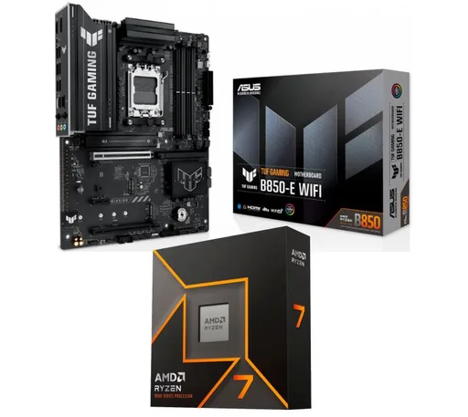 Kit Mother ASUS TUF Gaming B850-E WiFi + Procesador AMD Ryzen 7 9700X 5.5GHz Turbo AM5 - No Incluye Cooler