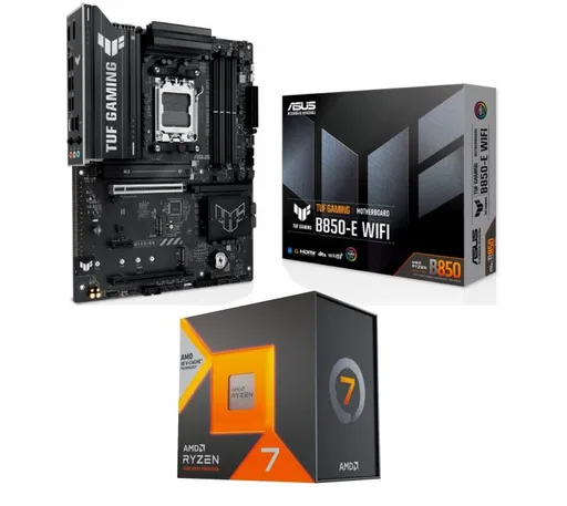 Kit Mother ASUS TUF Gaming B850-E WiFi + Procesador AMD Ryzen 7 7800X3D 5.0GHz Turbo AM5 - No incluye cooler
