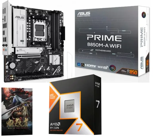 Kit Mother ASUS Prime B850M-A WiFi + Procesador AMD Ryzen 7 9800X3D 5.2GHz Turbo AM5 - No Incluye Cooler