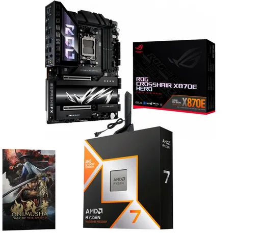Kit Mother ASUS ROG Crosshair X870E Hero + Procesador AMD Ryzen 7 9800X3D 5.2GHz Turbo AM5 - No Incluye Cooler