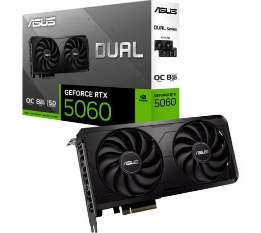 Placa de Video ASUS Dual GeForce RTX 5060 8GB GDDR7 EVO OC