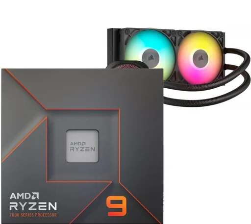 Procesador AMD Ryzen 9 7900X 5.6GHz Turbo + Corsair iCUE Titan Link 240 RX RGB Water Cooler
