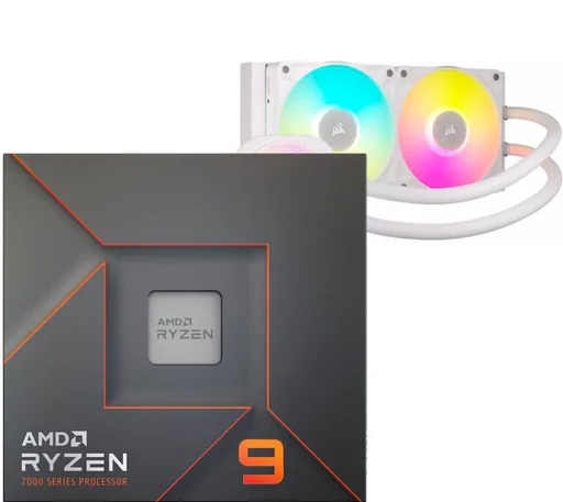 Procesador AMD Ryzen 9 7900X 5.6GHz Turbo + Corsair iCUE Titan Link 240 RX RGB White Water Cooler