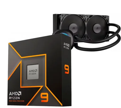 Procesador AMD Ryzen 9 9900X 5.6GHz Turbo + Corsair Nautilus 240 RS LCD Water Cooler